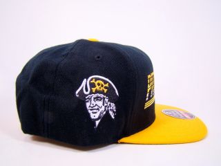  Pirates Snapback Hat Black Headline Logo American Needle MLB