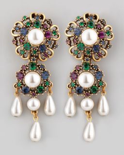 Oscar de la Renta Baroque Drop Earrings   