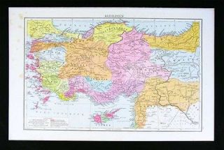 1886 Droysens Map Asia Minor Greece Persia Cyrus Route Turkey Cyprus c