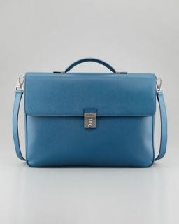 N1Y5P Salvatore Ferragamo Revival Two Gusset Briefcase, Blue