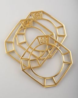 Tory Burch Reverse Cutout Logo Bangle, Gold   