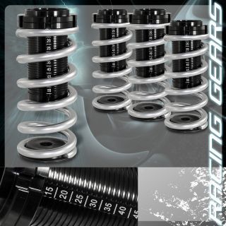 high performance adjustable high low coilover silver lowering spring w