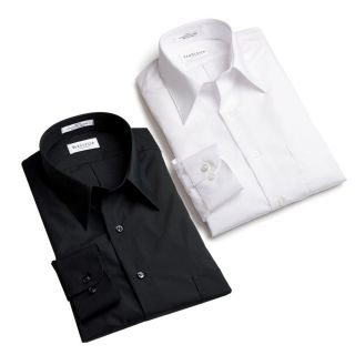 Van Heusen Men’s Shirt Wrinkle Free Solid White Black Cotton Regular