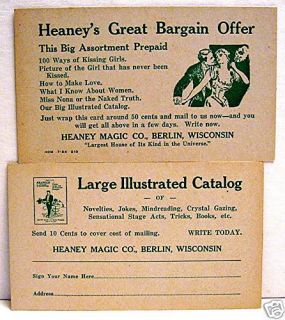 1924 Heaney Magician Magic Catalog Post Card Berlin Wi