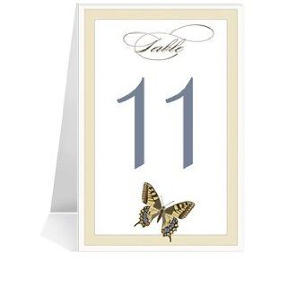  Wedding Table Number Cards   Butterfly Taupe Pewter In Frame #1