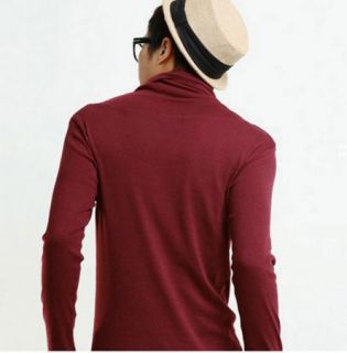 New Men Stylish Heap Collar Cardigan Jumper Sweaters Tops 4Color US SM