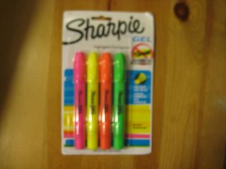 Sharpie Gel Highlighters Asst. Colors Brand new Package of 4
