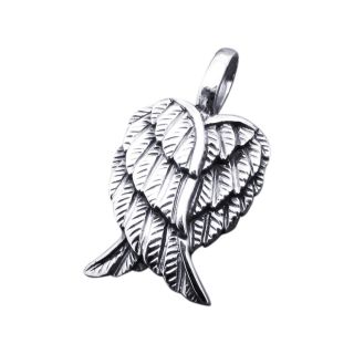 petite heart shaped angel wings 925 silver pendant pendants plain