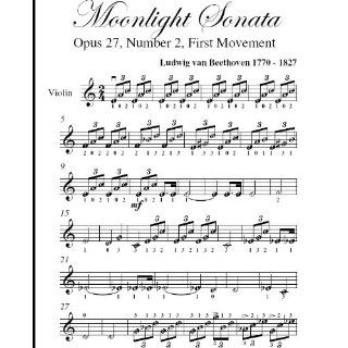 Moonlight Sonata 1st Movement Beethoven Easy Violin Sheet Music
