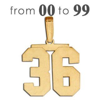 High Polished Jersey Number Charm or Pendant with 2 Digits   3/4 inch
