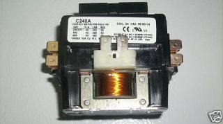 Central Heat AC Contactor Relay 24 Volt Coil 2 Pole