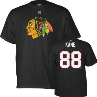  Kane Chicago Blackhawks Black Name and Number T Shirt by Reebok
