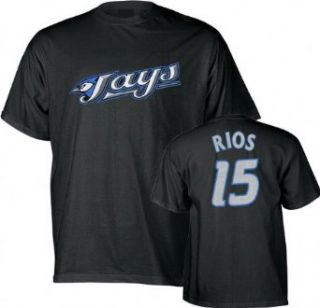 Alex Rios Black Majestic Name and Number Toronto Blue Jays