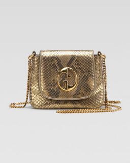 Gucci 1973 Small Shoulder Bag, Oro/Champagne Python   