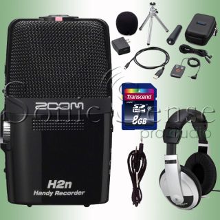 Zoom H2n Handheld Digital Audio Recorder Portable Samson HP10 8gb SD
