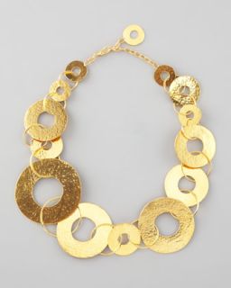 Herve Van Der Straeten Gold Disc Necklace   