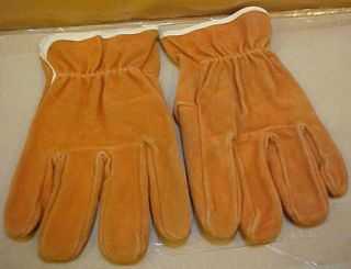 Leather unlined heavy duty work gloves great for deer hunting & Fall
