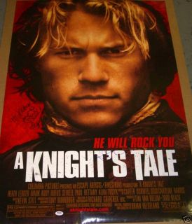 Heath Ledger Signed A Knights Tale Poster PSA DNA COA
