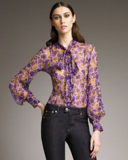 RED Valentino Pansy Print Blouse   