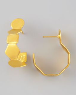 Y18D0 Dina Mackney Geometric Gold Vermeil Hoop Earrings