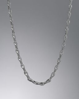 David Yurman Chevron Pave Diamond Cross Necklace, 20L   