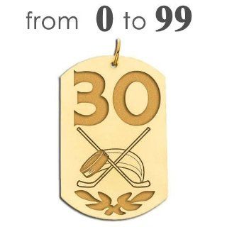  Personalized Hockey Number Dog Tag Pendant   3/4 inch x 1 1/4