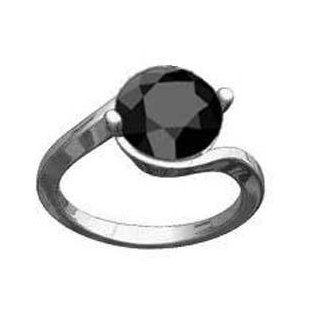 3.50 Ct Fancy Black Round Solitaire Diamond Ring 925