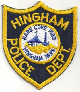 This is a patch from the Hingham Police Department, Massachusetts