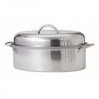 Stainless Steel High Dome Oval Roasting Pan with Adjustable Vents