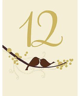 Love Bird Table Number Card   Numbers 1 12