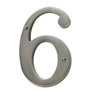  Number Solid Brass Residential House Number 6 90676 Patio, Lawn