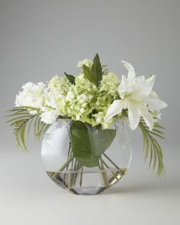 H4LN7 John Richard Collection Green & White Faux Flowers
