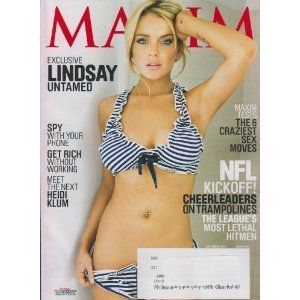 Maxim 9 10 Lindsey Lohan Bill Maher Shelly Stebbing Cheerleaders On