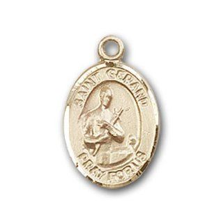 14kt Gold Baby Child or Lapel Badge Medal with St. Gerard Charm and