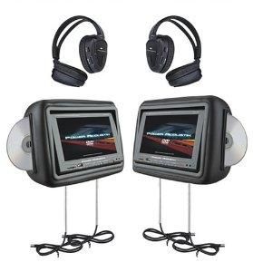  HDVD 9BK 8 8 inch Pre Loaded Universal Headrest Monitors w DVD