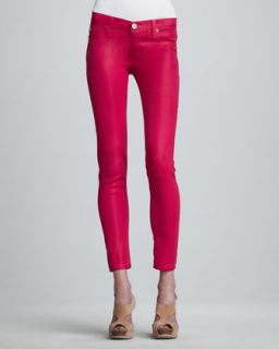Hudson Krista Super Skinny Waxed Jeans, Hot Pink   