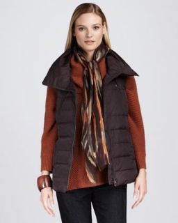 Eileen Fisher Puffer Vest, Cowl Neck Sweater, Blurred Wrap & Organic