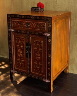 Orange Antique Hall Cabinet   