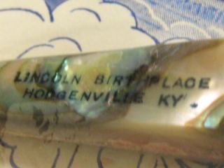  Souvenir Abalone Nail File Lincolns Birthplace Hodgenville KY