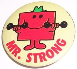 Mr Men Mr Strong Roger Hargreaves Character Button Pin