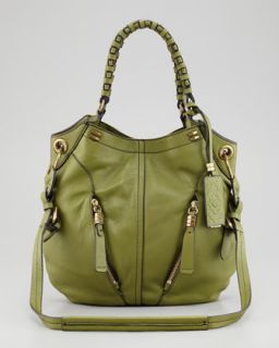 L02FG Oryany Gwen Leather Shoulder Bag, Green
