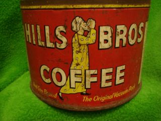 Vintage Hills Bros Coffee Tin Can Collectible