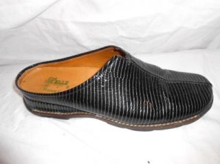 Helle Comfort Black Patent Leather Mules Size 39