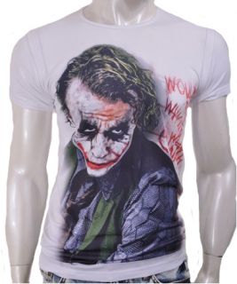 The Joker Batman The Dark Knight Heath Ledger T Shirts Mens White s M