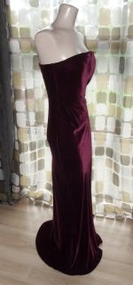  90s 30s Burgundy Red SILK Velvet Bias HARLOW Gown Cocktail Dress 4 XS