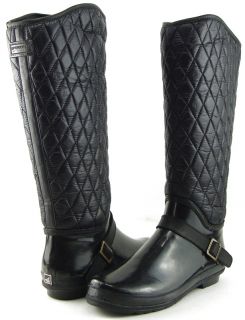 Sperry Top Sider Hingham Black Womens Designer Rain Snow Quilted Boots