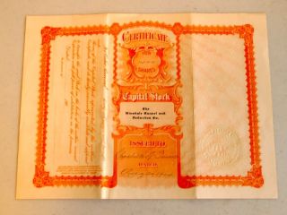 1904 COLORADO HINSDALE TUNNEL & REDUCTION CO STOCK CERTIFICATE 1400