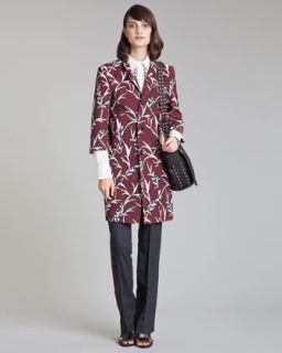 45JW Marni Metallic Floral Jacquard Coat & Side Zip Wool Pants