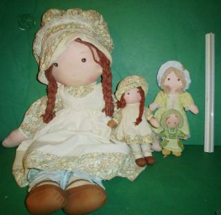 Vintage Holly Hobbie Hobby Rag Doll Lot 26 inch Heather and Others Lot