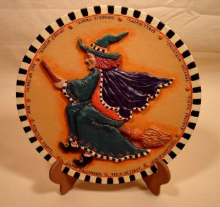  Adler Halloween Kitchen Witch 3D Resin Heavy Display Plate New